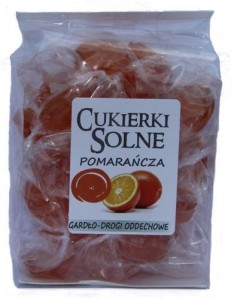 Cukierki solne o smaku pomaranczowym z sola himalajska 100g